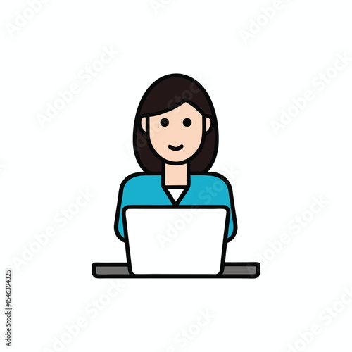 business woman working on laptop