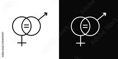 Gender equality icon in black. flat graphic vector icon