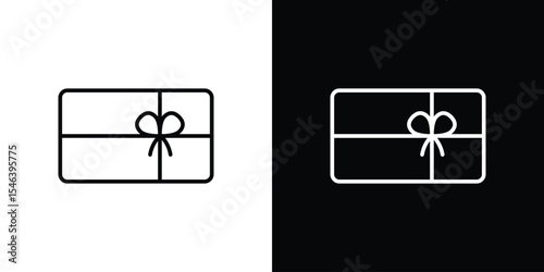 Gift card icon in black. flat graphic vector icon