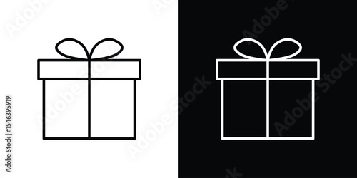 Gift icon in black. flat graphic vector icon
