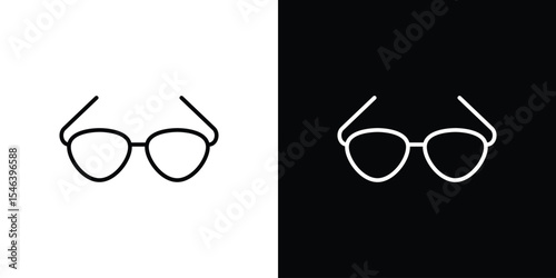 Glasses icon in black. flat graphic vector icon