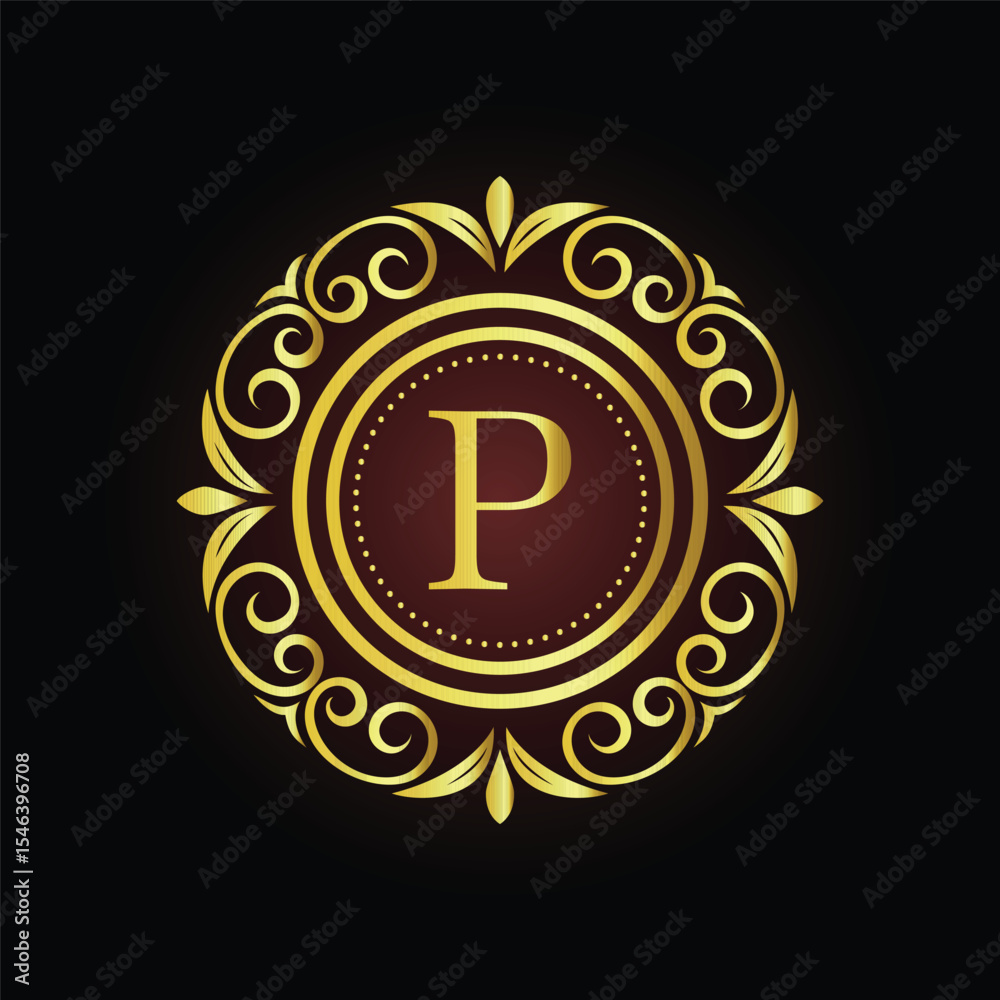 Fototapeta premium Vector illustration of a burning candle with a meaningful symbol LOGO P