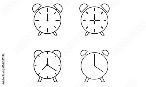 Time Icons Set Editable Stroke