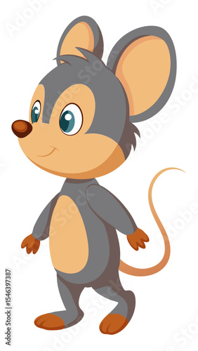 Cute cartoon mouse illustration for kids children book character design vector drawing animal rodent pet art