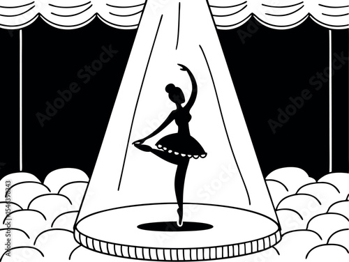 Elegant Ballet Dancer Silhouette