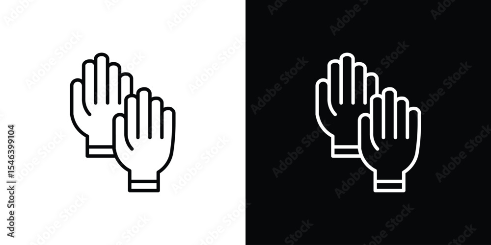 Obraz premium Gloves icon in black. flat graphic vector icon