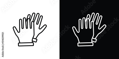 Gloves icon in black. flat graphic vector icon