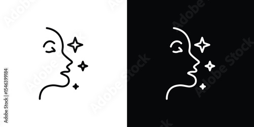 Glowing skin icon in black. flat graphic vector icon