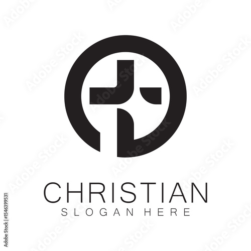 Christian Church logo creative Cross design vector