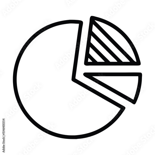 Chart pie analysis analytic diagram report icon Black vector graphics | Premium Vector
