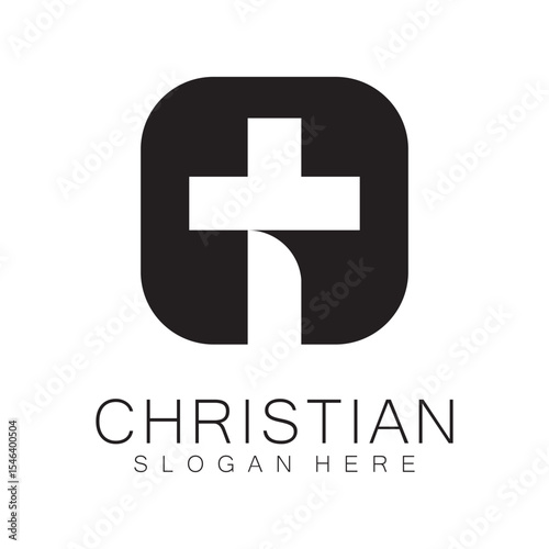 Christian Church logo creative Cross design vector