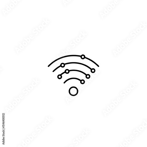 Wireless signal icon in minimalist style with black lines  