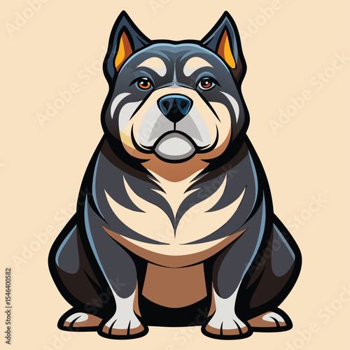vector illustration of cartoon dog