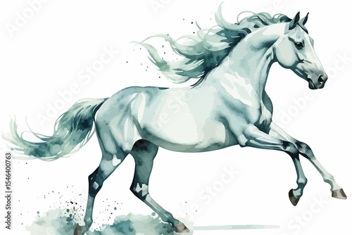 Watercolor Horse Painting- Elegant Running Horse Art- Fine Art Print- Graceful Horse Illustration- Equestrian Decor- Animal Art- Modern Wall Decor