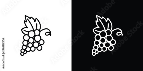 Grape icon in black. flat graphic vector icon