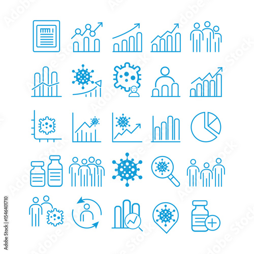 Covid-19 Virus Medical Healthcare Line Icons Set - Editable Stroke Vector 3