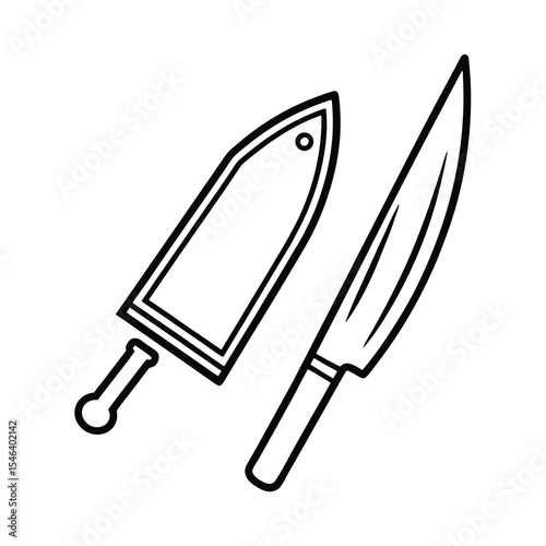 chef knife kitchen knife sharp knife vector