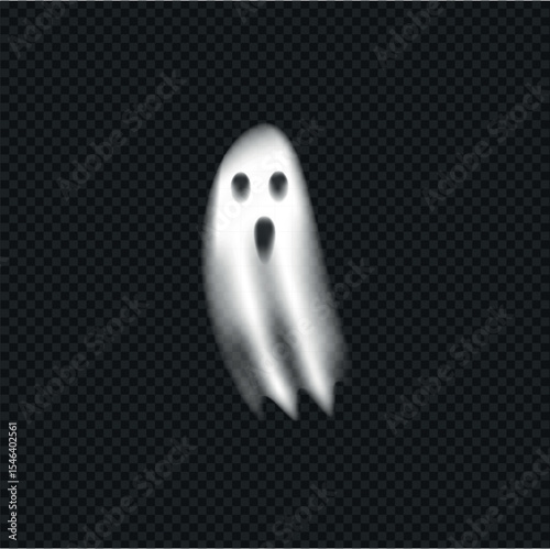 Ghost smoke realistic isolated for Halloween web design. Vector illustration