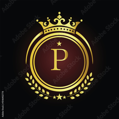 Golden scales of justice vector icon symbolizing law and legal balance, a perfect design illustration logo P