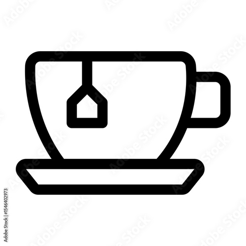 Teacup and Saucer with Tea Bag