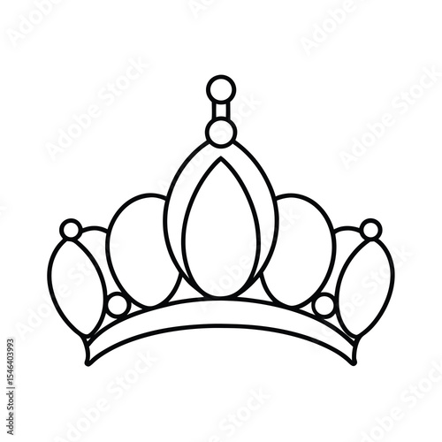 elegant princess tiara crown vector outline