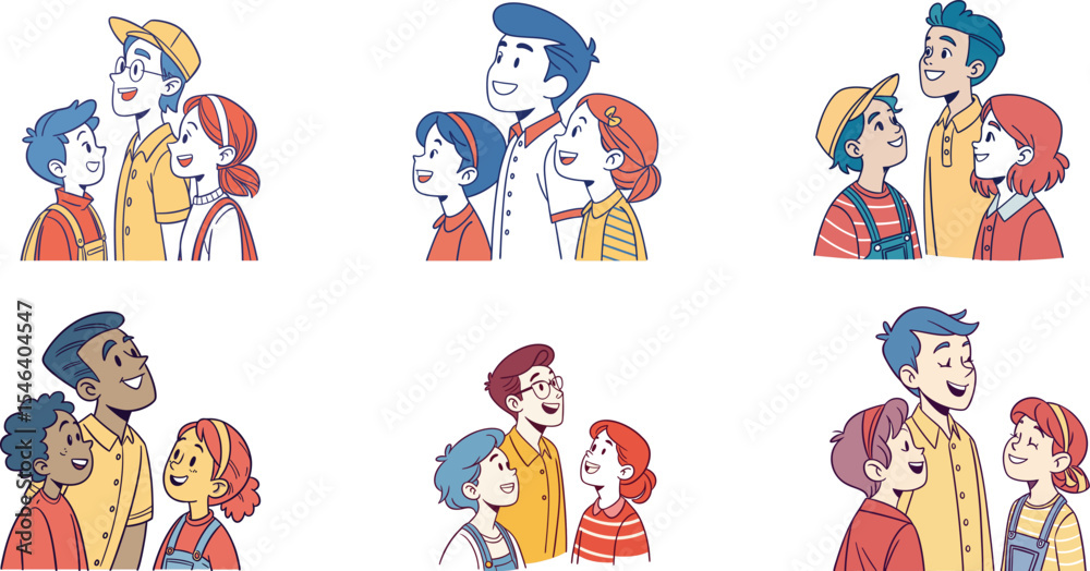 Fototapeta premium people talking flat design set vector illustration