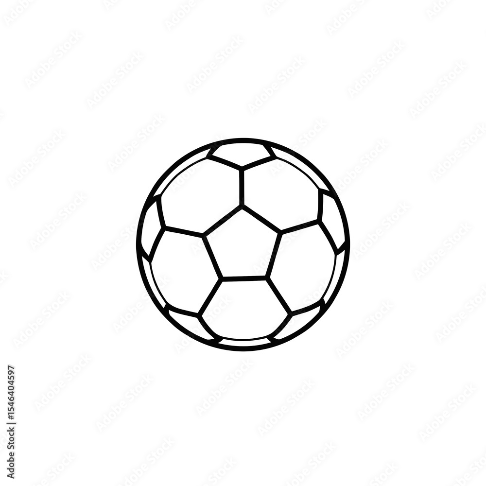 Naklejka premium Simple black and white soccer ball illustration 
