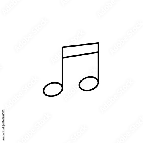 Simple musical note icon in minimalist black outline design  