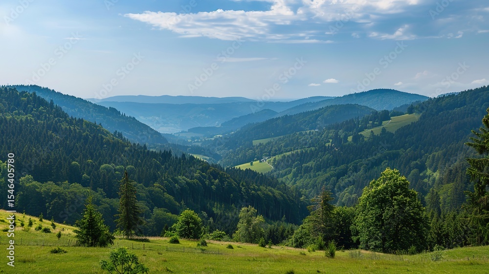 Fototapeta premium Scenery of the Black Forest in Germany: Enchanting Landscapes, Historic Villages, and Natural Wonders in Southern Germany