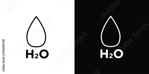 H2o icon in black. flat graphic vector icon