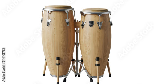 Schilderij op canvas Isolated Pair of Conga Drums