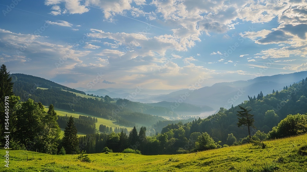 Fototapeta premium Scenery of the Black Forest in Germany: Enchanting Landscapes, Historic Villages, and Natural Wonders in Southern Germany