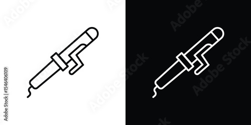 Hair curler icon in black. flat graphic vector icon