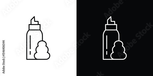 Hair mousse icon in black. flat graphic vector icon