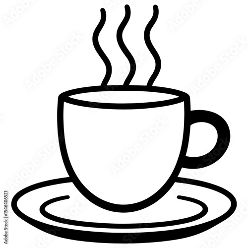 Coffee Cup Icon Representing Hot Beverages and Refreshment Editable Illustration Isolated on a White Background.Coffee cup icon on a white background.
