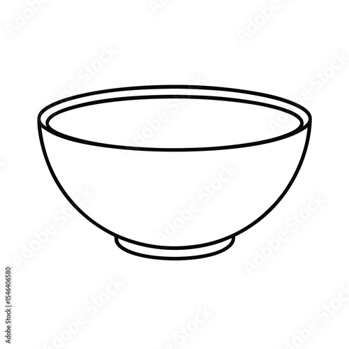 outline drawing of a simple empty bowl vector