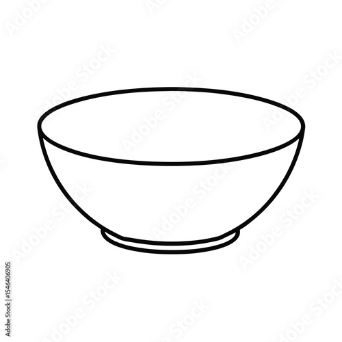 outline drawing of a simple empty bowl vector