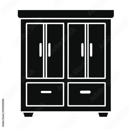 cabinets silhouette vector icon on white background