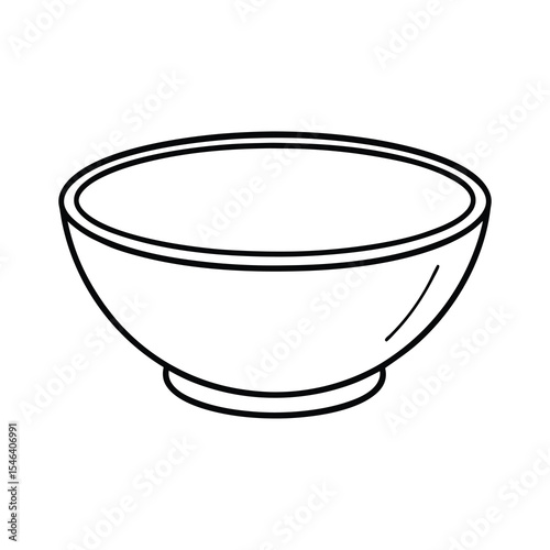 outline drawing of a simple empty bowl vector