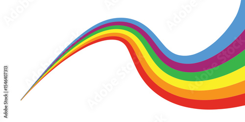 Happy Pride Month Celebration Banner Design With Cartoon Man Riding Bicycle And Holded Rainbow Flag On White Background.
