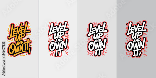 Handwritten Motivational Typography Poster – Positive Quote Wall Art Vector Design set
