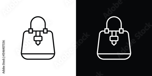 Hand bag icon in black. flat graphic vector icon