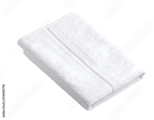 Soft White Towel on Isolated Background Perfect for Spa, Bathroom, or Home Use in Clean and Minimalist Style