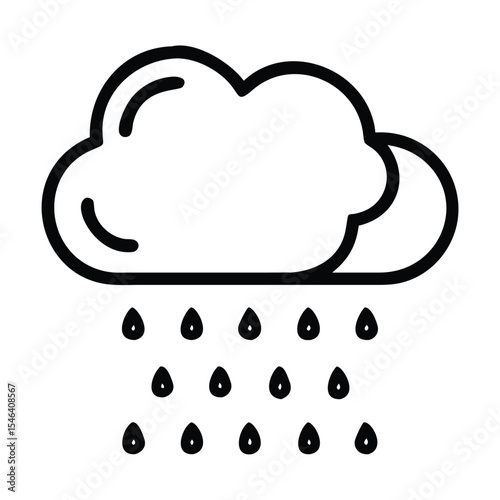 Minimalist Cloud Icon Line Art Vector Outline Premium Vector