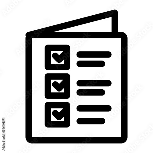 Folded Brochure Checklist Icon