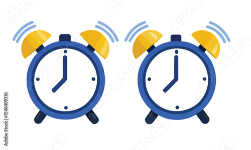 Flat long shadow clock icon
