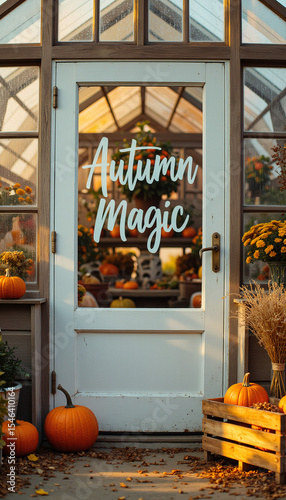 A cozy front porch with a welcome sign and pumpkin decor creating an inviting fall atmosphere.