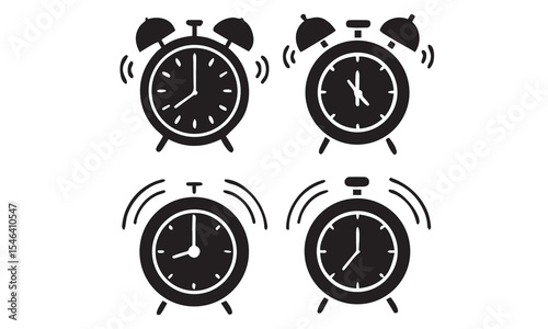 Flat long shadow clock icon