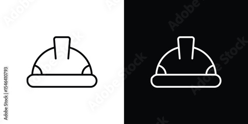 Hard hat icon in black. flat graphic vector icon