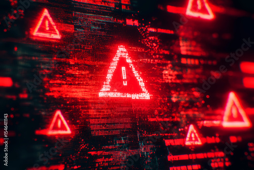 Abstract Cybersecurity Warning Digital Error Screen Background
